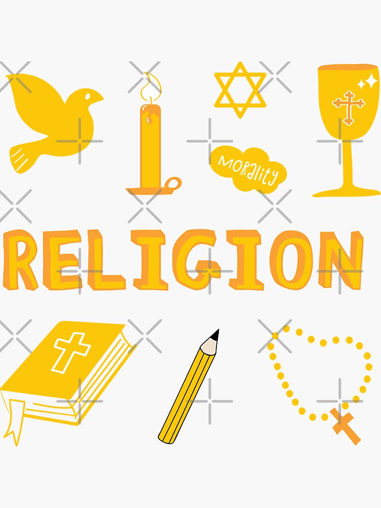 Thumbnail 3 of 3, Sticker, Yellow Religion Subject Pack designed and sold by The-Goods.