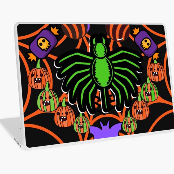 Treat or TrickCrazy Halloween T Shirt Laptop Skin
