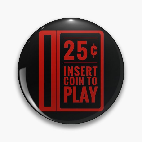 Item preview, Insert 25¢ to play classic arcade coin slot - Flat Red Version designed and sold by NearTheKnuckle.