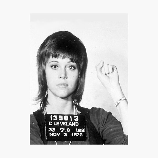 Jane Fonda Mug Shot Photographic Print