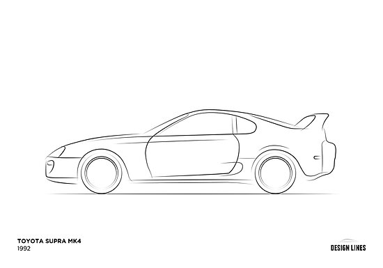 Тойота супра нарисовать карандашом