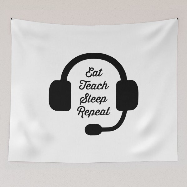 Item preview, Eat Teach Sleep Repeat | Teach Online | ESL Teacher | Distance Learning designed and sold by RocketPunchSC.