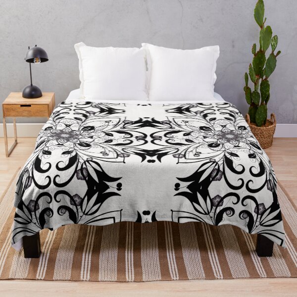 Item preview, Black and White Flower Mandala designed and sold by AmandasCC.