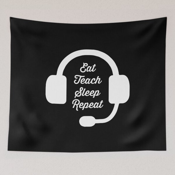 Item preview, Eat Teach Sleep Repeat | Teach Online | ESL Teacher | Distance Learning | II designed and sold by RocketPunchSC.