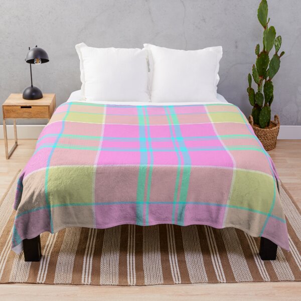 Artikelvorschau, Madras Plaid in den Farben Pink, Blau und Gelb entworfen und verkauft von AlteredAtelier.