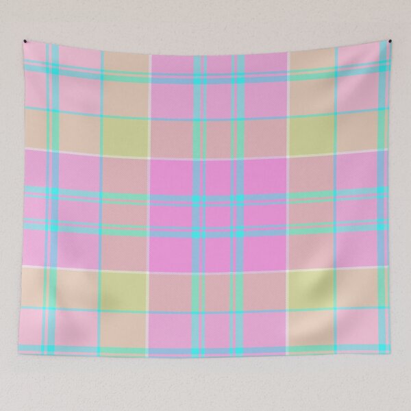 Artikelvorschau, Madras Plaid in den Farben Pink, Blau und Gelb entworfen und verkauft von AlteredAtelier.