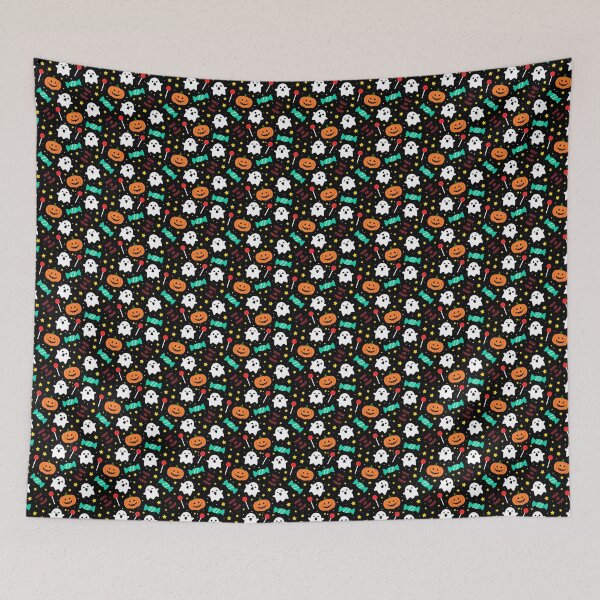 Item preview, Spookyboo - Halloween Pattern - Black designed and sold by ranchi.
