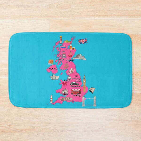 Item preview, United Kingdom map illustrated map of UK showing the top attractions and landmarks  designed and sold by mashmosh.