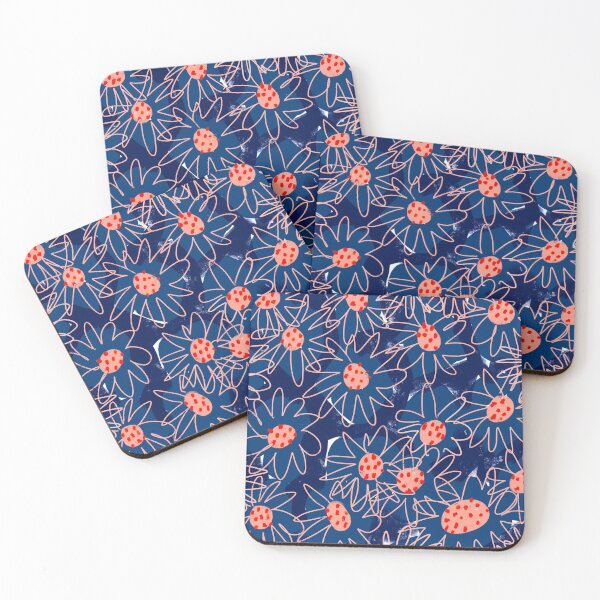 Item preview, Flower Pop Print // Bold Blue Floral Pattern designed and sold by fossdesign.