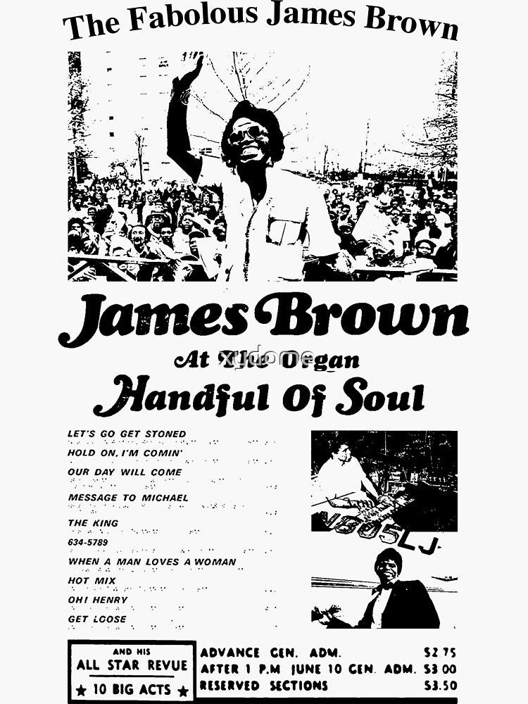"James Brown" Sticker for Sale by xydome Redbubble