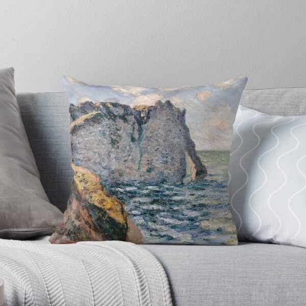 The Cliff of Aval, Etrétat Throw Pillow