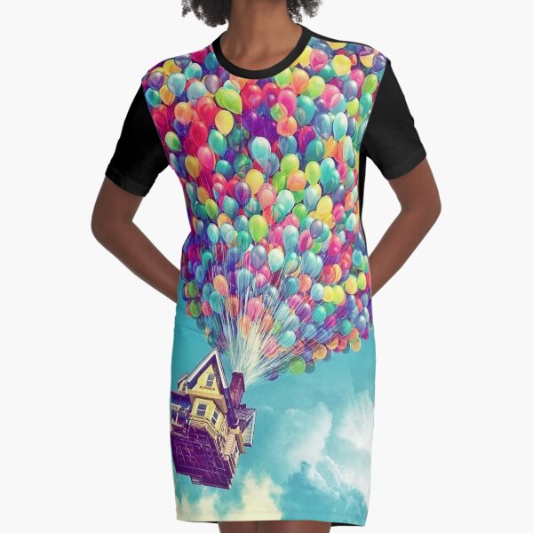 House in the air Graphic T-Shirt Dress