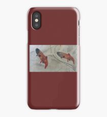 Two Abstract Brook Trout. Print of Embroidered Textile by Jackie Wills iPhone Case