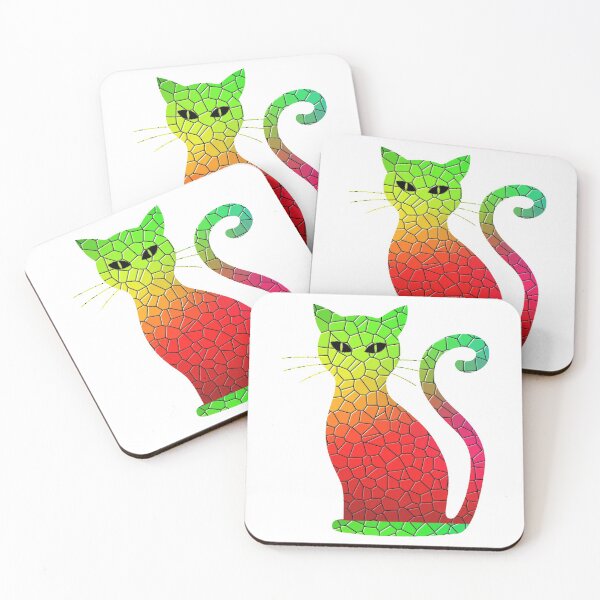 Item preview, cat silhouette mosaic pattern designed and sold by cathelkav.
