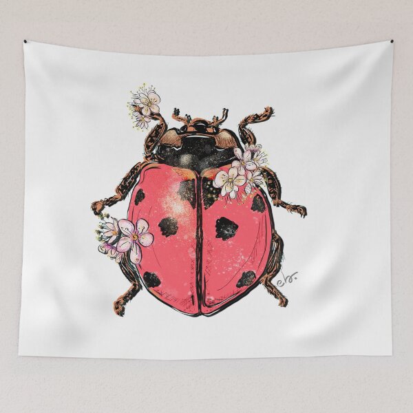 Item preview, Ladybug Beetle with Blooms designed and sold by ebozzastudio.