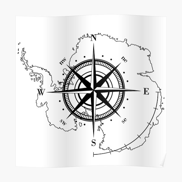 on map of Antarctica" Poster for Sale by ClipartStudio Redbubble