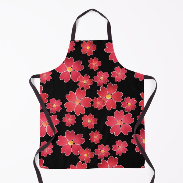 Item preview, Seamless red flowers floral pattern black print background designed and sold by fuzzyfox.