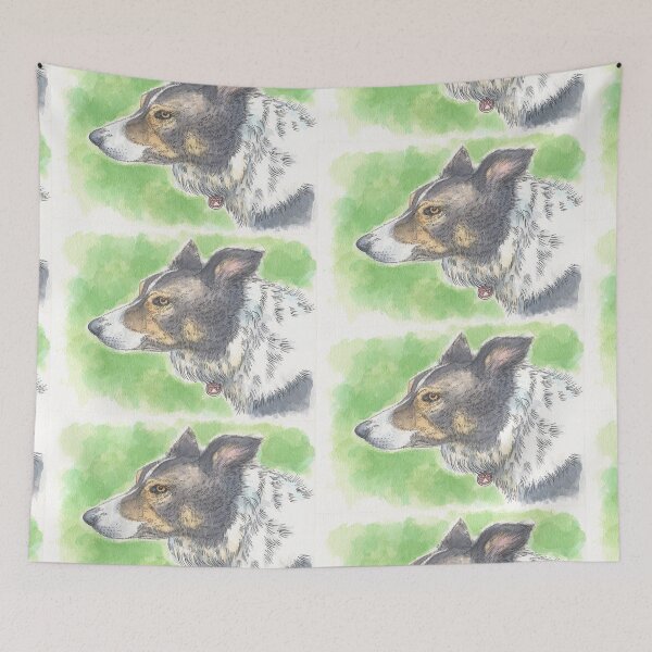 Item preview, Welsh border collie portrait designed and sold by cjnconway.
