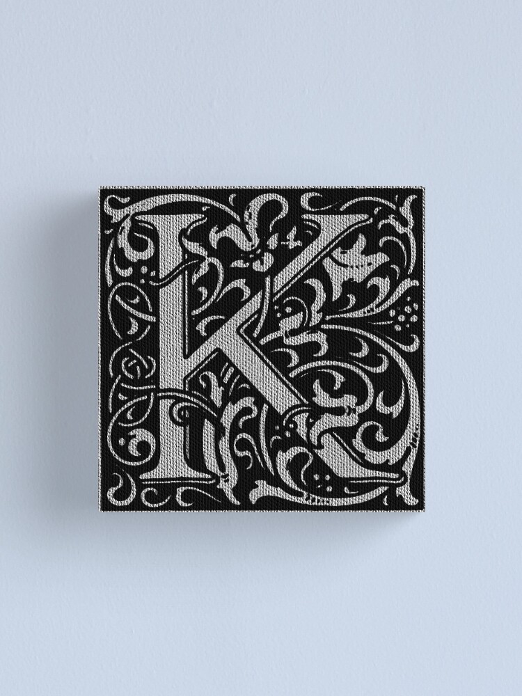 "William Morris Renaissance Style Cloister Alphabet Letter K" Canvas ...