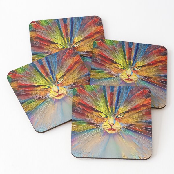 Item preview, Abstract cat digital painting designed and sold by blackhalt.