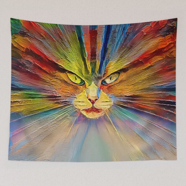 Item preview, Abstract cat digital painting designed and sold by blackhalt.