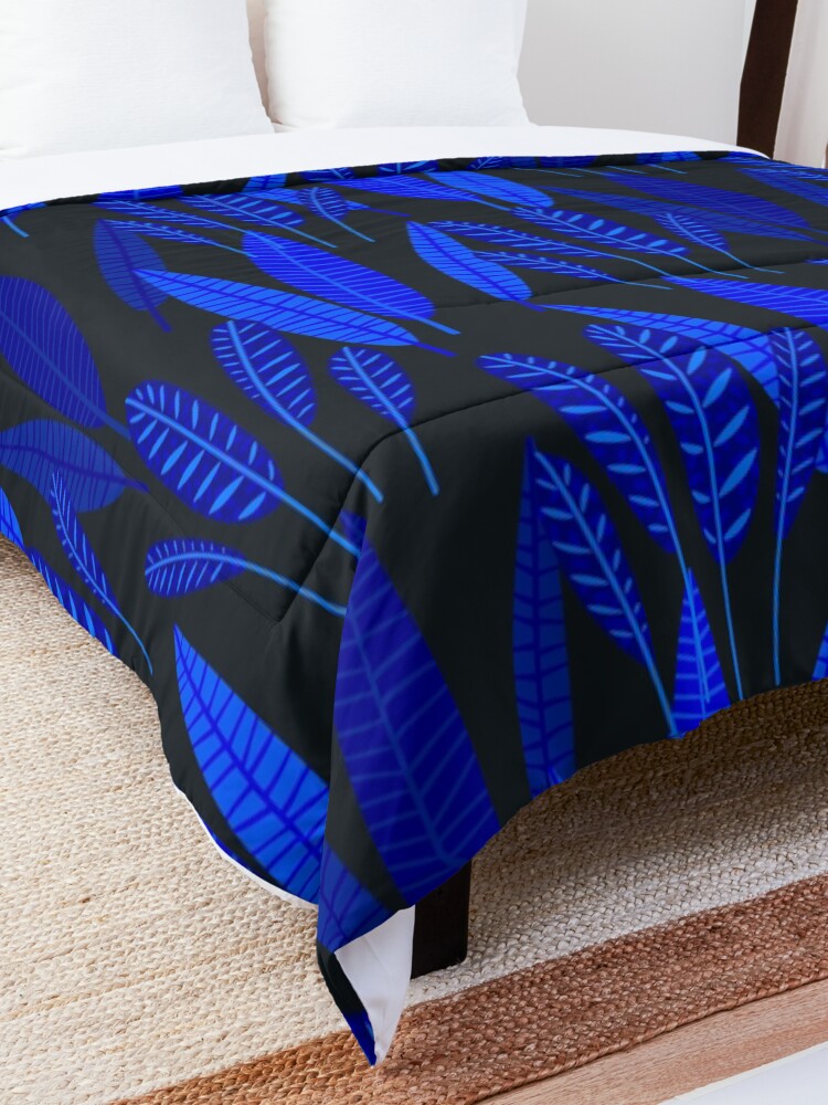 Alternate view of Neo Tropical - Night Garden Comforter
