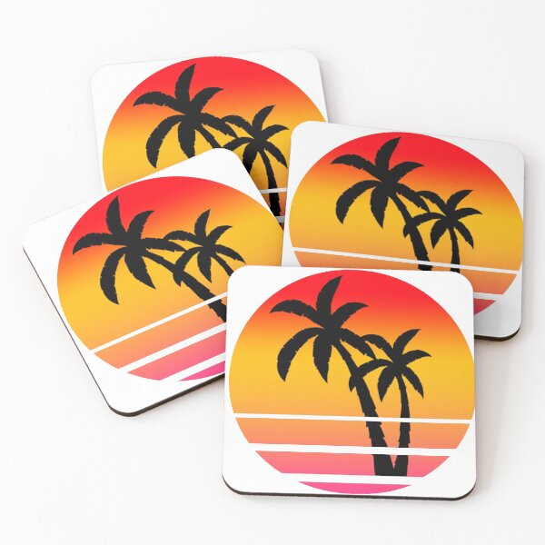 Item preview, Outrun sunset palm trees designed and sold by LauraBarnesArt.