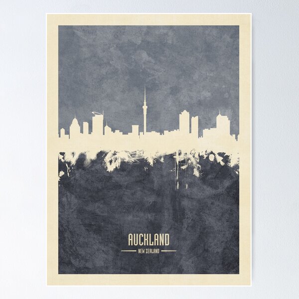Item preview, Auckland New Zealand Skyline designed and sold by ArtPrints.