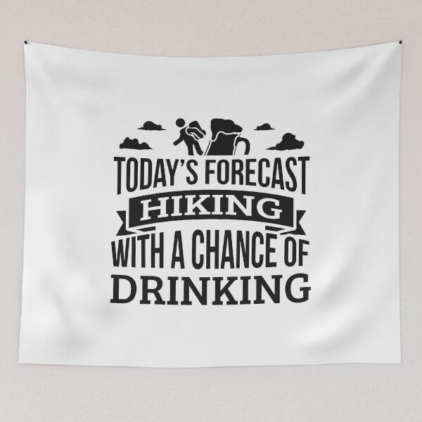 Item preview, Today's Forecast Hiking With A Chance Of Drinking Funny Gift Idea Adult Fun Saying Holiday Shirt designed and sold by Orange Pieces.