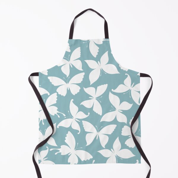 Item preview, Pretty White and Light Teal Blue Butterfly Print designed and sold by cgroenewald.