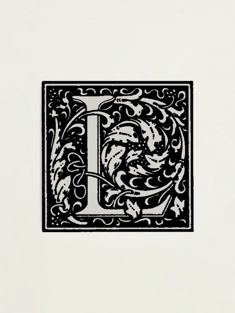 William Morris Renaissance Style Cloister Alphabet Letter L