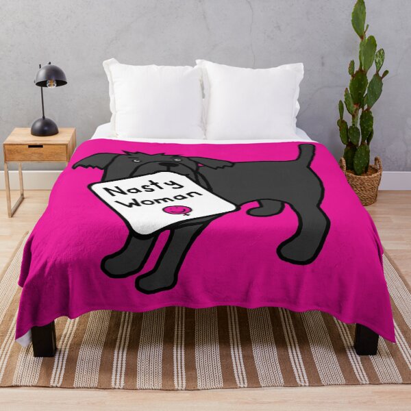 Item preview, Cute Dog with Nasty Woman Sign designed and sold by ellenhenry.