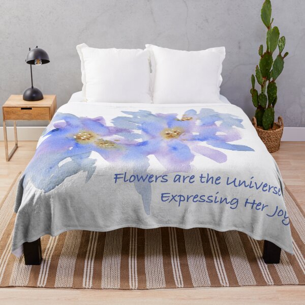 Artikelvorschau, Blumen sind das Universum, das ihre Freude ausdrückt Aquarellmalerei mit Text entworfen und verkauft von Heatherian.