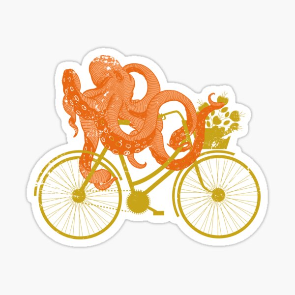 Bicycle octopus Sticker