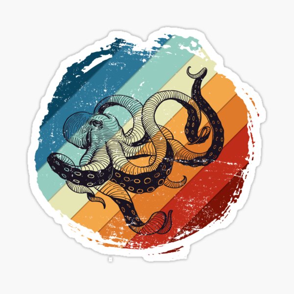 Retro octopus Sticker