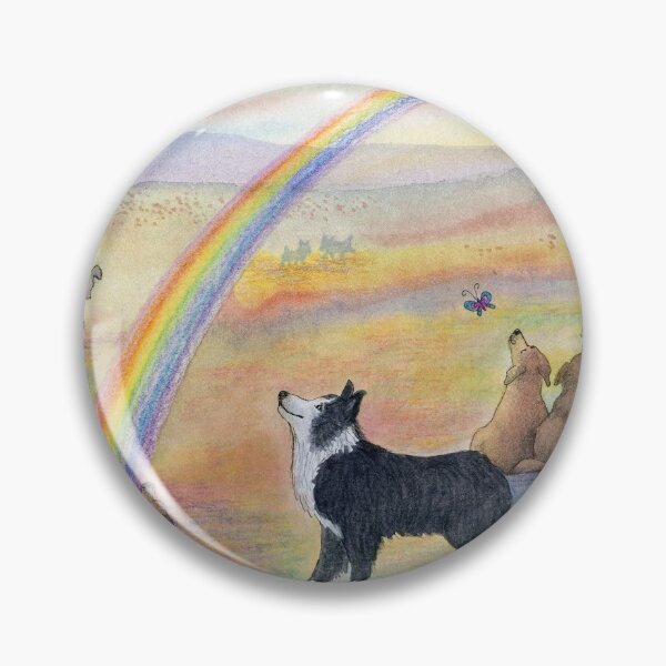 Item preview, Dogs wait for their humans at Rainbow Bridge designed and sold by SusanAlisonArt.