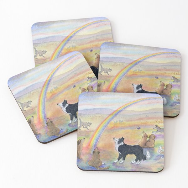 Item preview, Dogs wait for their humans at Rainbow Bridge designed and sold by SusanAlisonArt.