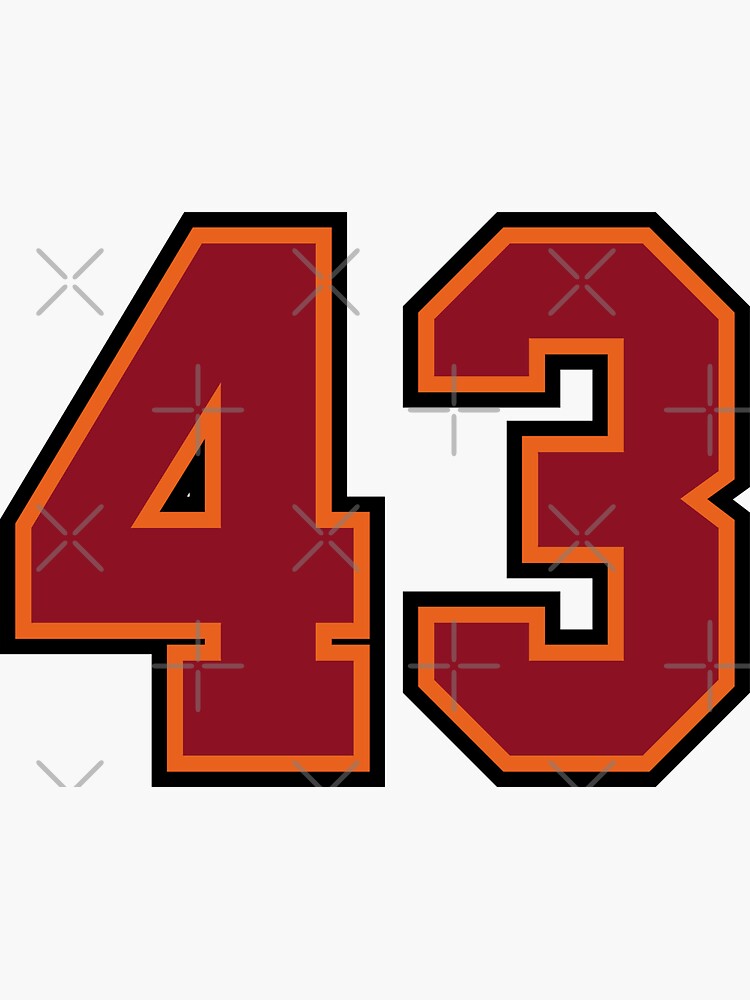 42 Navy Grey Red Sports Number Fourty-Two Sticker for Sale by HelloFromAja