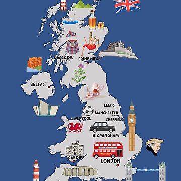 Tourist Landmarks United Kingdom, British Isles Sticker Sheets, UK