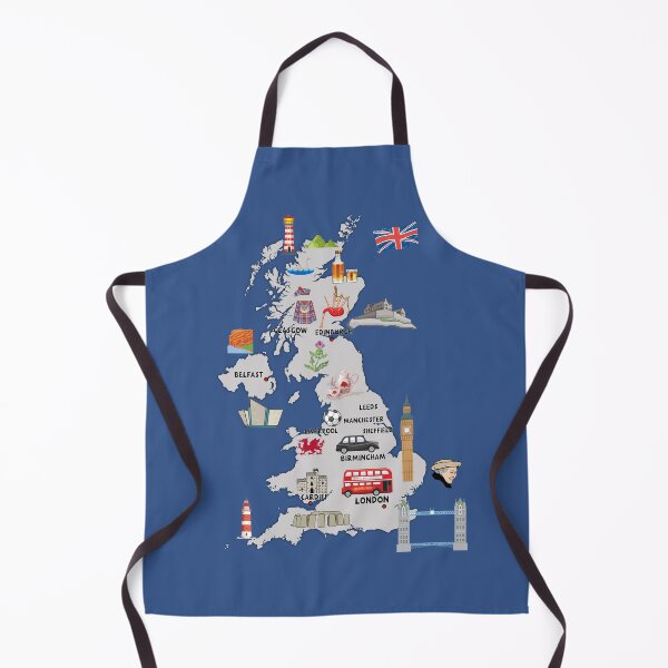 Item preview, UK map illustrated map of United Kingdom showing the top attractions and landmarks designed and sold by mashmosh.