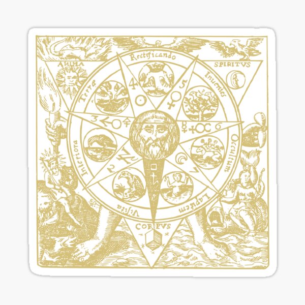 Item preview, Alchemy Mandala Occult Emblem Hermetic Astrology Gold designed and sold by h44k0n.
