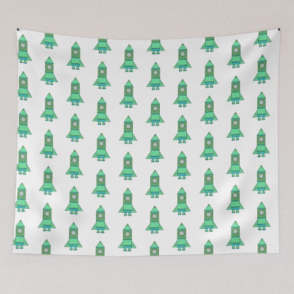 Item preview, Cute Green Rocket Ship Drawing Pattern designed and sold by OneLook.
