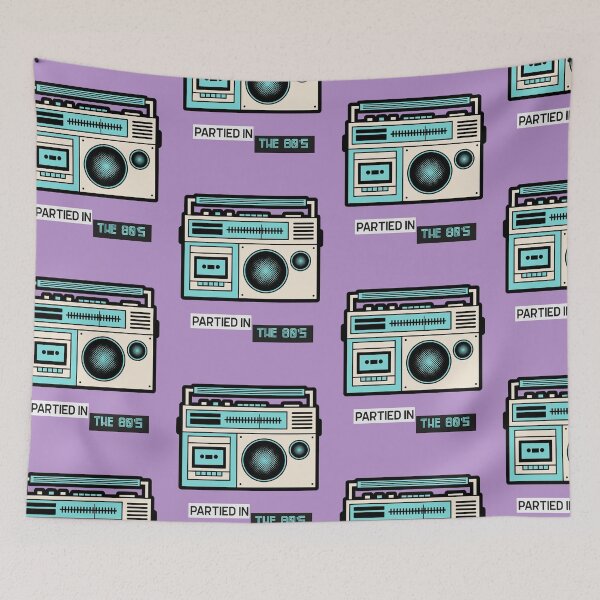 Item preview, Partied in the 80s Tshirt Tee Shirt Vintage Retro Old School Cute Funny Kawaii Graphic Cartoony Design for Apparel Accessories Home Decor Skins Totes Bags Wall Art Stickers designed and sold by Rocbebe.