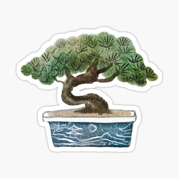 Bonsai tree design in watercolour optic Sticker
