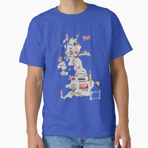 Item preview, UK map illustrated map of United Kingdom showing the top attractions and landmarks  designed and sold by mashmosh.