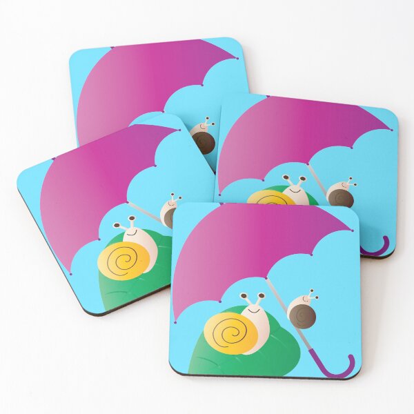 Item preview, Snail and rain together, makes any day better! - Snails in green, blue and pink.  designed and sold by Pinkaudi.