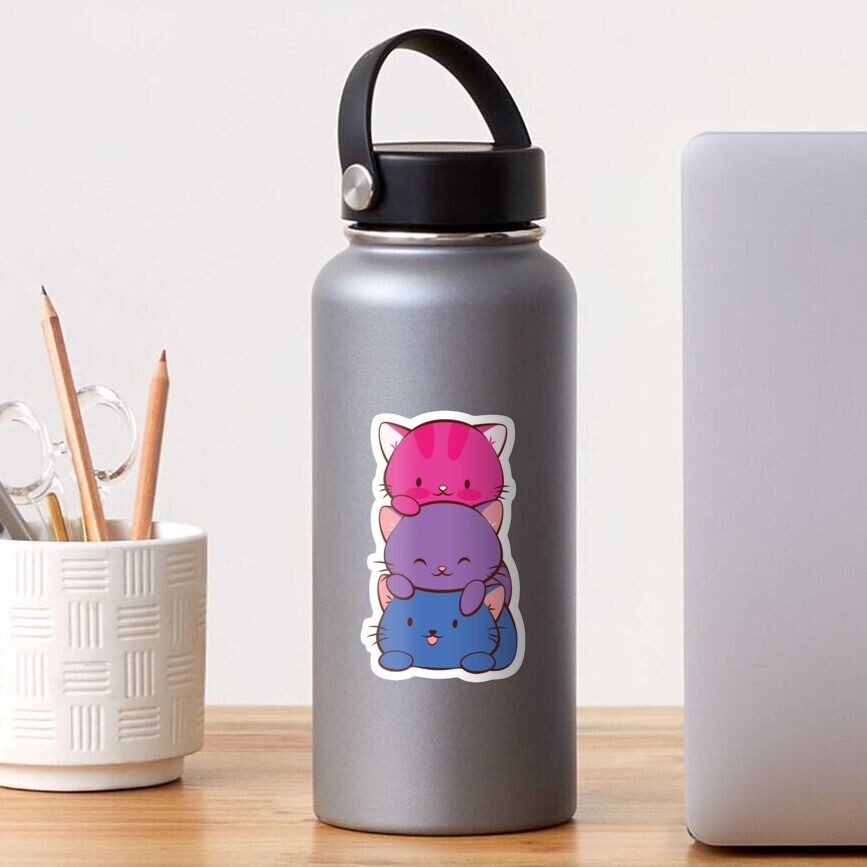 Sticker « Bisexual Pride Flag Kawaii Chats»