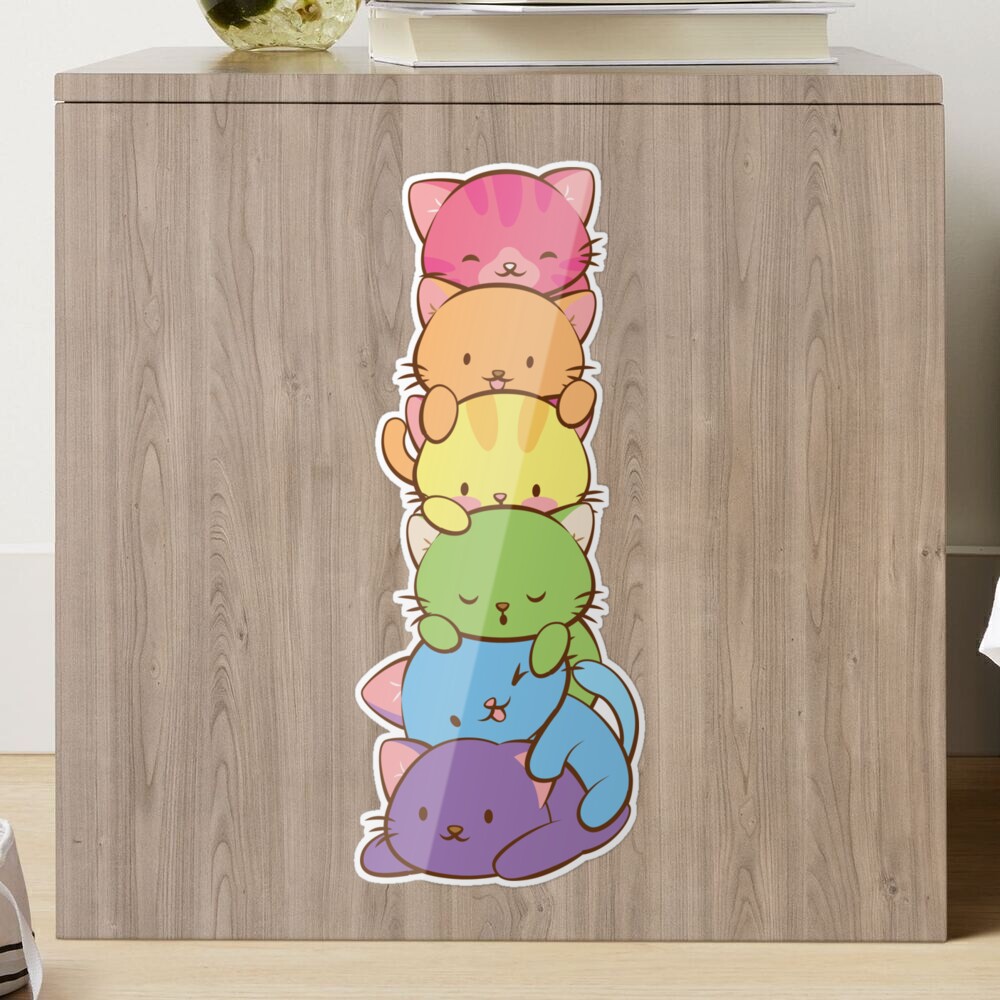 LGBT Gay Pride Flag Kawaii Rainbow Cats Sticker for Sale by Irene