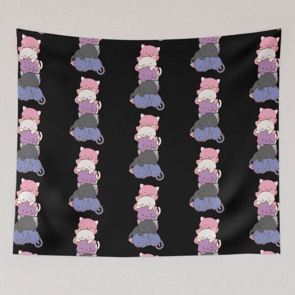 Item preview, Genderfluid Pride Flag Kawaii Cats designed and sold by Irene Koh.