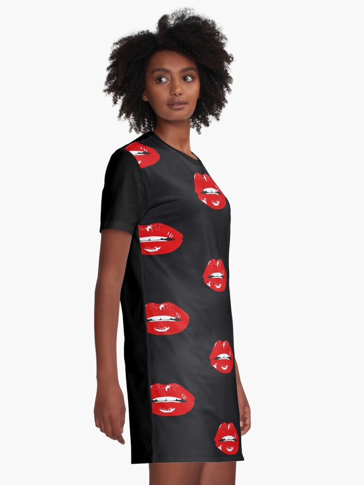 lips t shirt dress